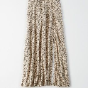 AE button up sip midi skirt